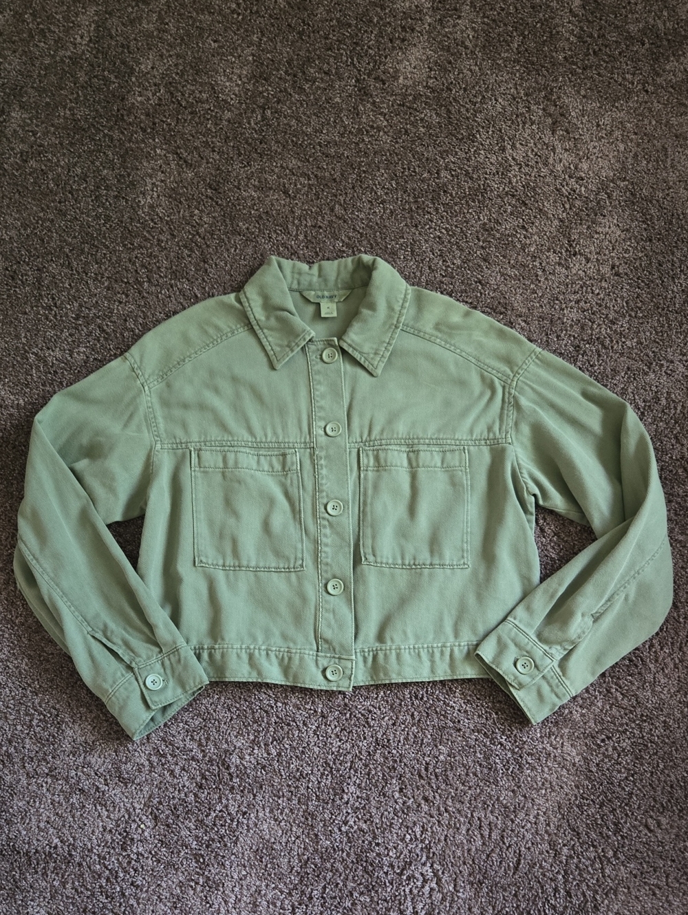 NEW Old Navy Green Crop Utility Jacket M